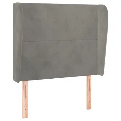 vidaXL Vzglavje z ušesi svetlo sivo 103x23x118/128 cm žamet