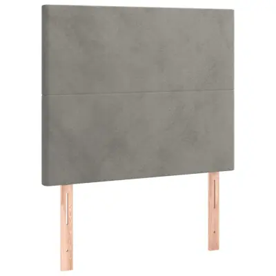 vidaXL Posteljno vzglavje 2 kosa svetlo sivo 80x5x78/88 cm žamet