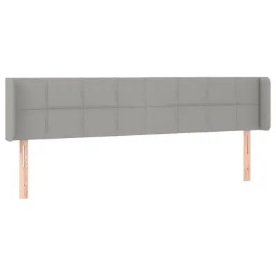 vidaXL Vzglavje z ušesi svetlo sivo 183x16x78/88 cm blago
