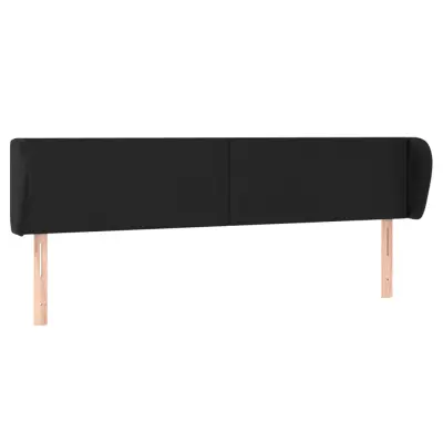 vidaXL Vzglavje z ušesi črno 203x23x78/88 cm umetno usnje