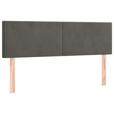 vidaXL Posteljno vzglavje 2 kosa temno sivo 72x5x78/88 cm žamet
