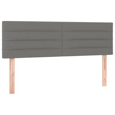 vidaXL Posteljno vzglavje 2 kosa temno sivo 72x5x78/88 cm blago