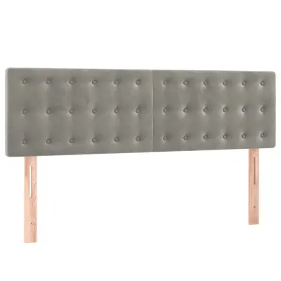 vidaXL Posteljno vzglavje 2 kosa svetlo sivo 72x5x78/88 cm žamet