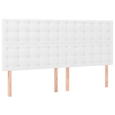 vidaXL Posteljno vzglavje 4 kosa bel 100x5x78/88 cm umetno usnje