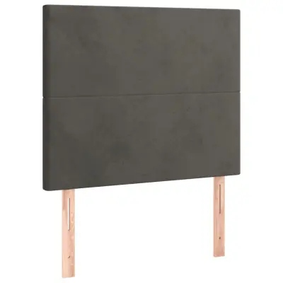 vidaXL Posteljno vzglavje 2 kosa temno sivo 90x5x78/88 cm žamet
