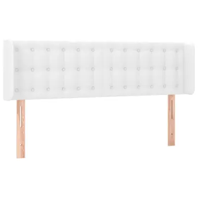 vidaXL Vzglavje z ušesi belo 147x16x78/88 cm umetno usnje
