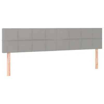 vidaXL Posteljno vzglavje 2 kosa svetlo sivo 90x5x78/88 cm blago