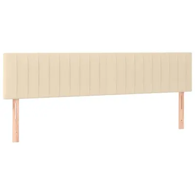 vidaXL Posteljno vzglavje 2 kosa krem 90x5x78/88 cm blago