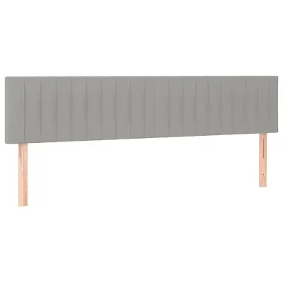 vidaXL Posteljno vzglavje 2 kosa svetlo sivo 90x5x78/88 cm blago