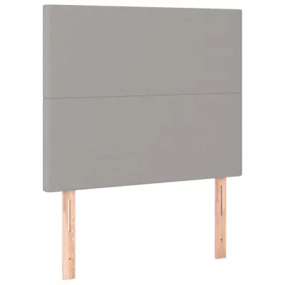vidaXL Posteljno vzglavje 2 kosa svetlo sivo 100x5x78/88 cm blago