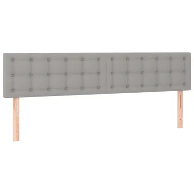 vidaXL Posteljno vzglavje 2 kosa svetlo sivo 90x5x78/88 cm blago