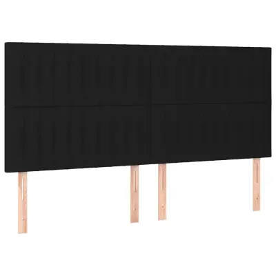 vidaXL Posteljno vzglavje 4 kosa črn 90x5x78/88 cm blago