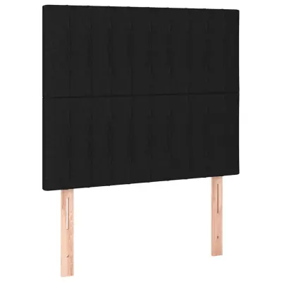 vidaXL Posteljno vzglavje 2 kosa črno 90x5x78/88 cm blago
