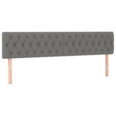 vidaXL Posteljno vzglavje 2 kosa svetlo siv 90x7x78/88 cm blago