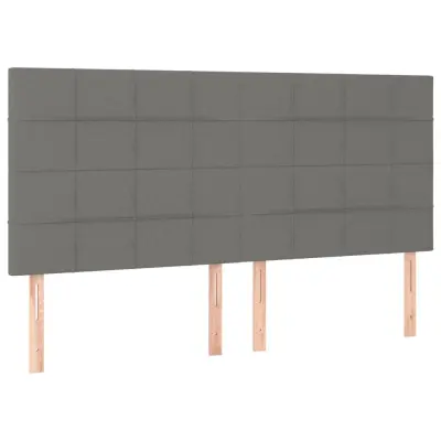 vidaXL Posteljno vzglavje 4 kosa svetlo siv 90x5x78/88 cm blago
