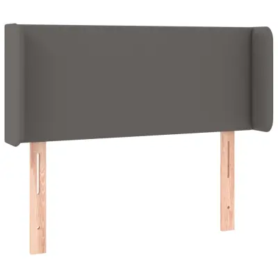 vidaXL Vzglavje z ušesi sivo 93x16x78/88 cm umetno usnje