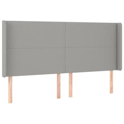 vidaXL Vzglavje z ušesi svetlo sivo 163x16x118/128 cm blago