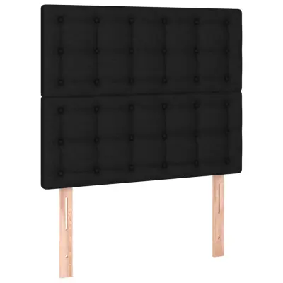vidaXL Posteljno vzglavje 2 kosa črno 90x5x78/88 cm blago