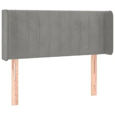 vidaXL Vzglavje z ušesi svetlo sivo 103x16x78/88 cm žamet