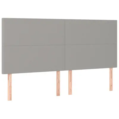 vidaXL Posteljno vzglavje 4 kosa svetlo siv 100x5x78/88 cm blago