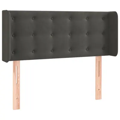 vidaXL Vzglavje z ušesi temno sivo 103x16x78/88 cm žamet