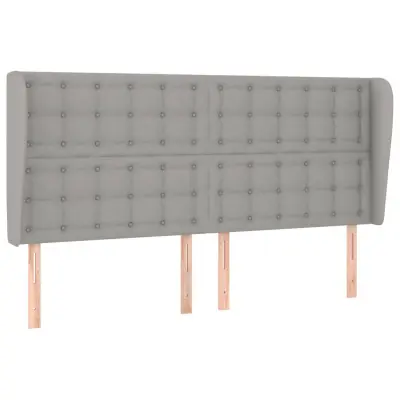 vidaXL Vzglavje z ušesi svetlo sivo 183x23x118/128 cm blago