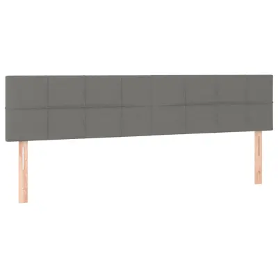vidaXL Posteljno vzglavje 2 kosa temno siv 100x5x78/88 cm blago