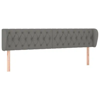 vidaXL Vzglavje z ušesi temno sivo 183x23x78/88 cm blago