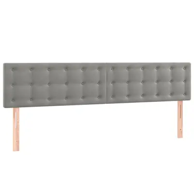 vidaXL Posteljno vzglavje 2 kosa svetlo siv 100x5x78/88 cm žamet