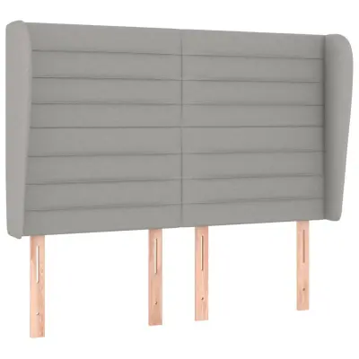 vidaXL Vzglavje z ušesi svetlo sivo 147x23x118/128 cm blago