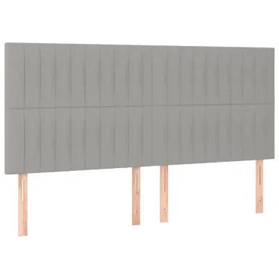 vidaXL Posteljno vzglavje 4 kosa svetlo siv 90x5x78/88 cm blago
