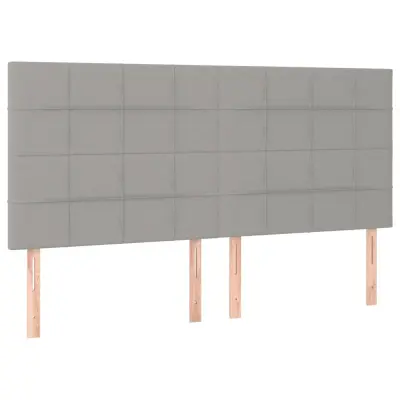 vidaXL Posteljno vzglavje 4 kosa svetlo siv 90x5x78/88 cm blago