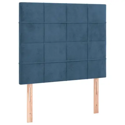 vidaXL Posteljno vzglavje 2 kosa temno modro 90x5x78/88 cm žamet