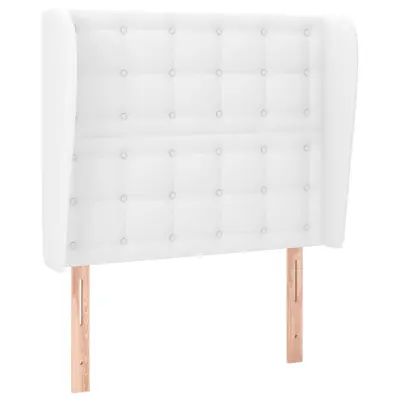 vidaXL Vzglavje z ušesi belo 93x23x118/128 cm umetno usnje