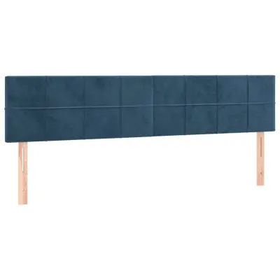 vidaXL Posteljno vzglavje 2 kosa temno modro 90x5x78/88 cm žamet