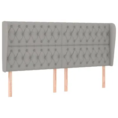 vidaXL Vzglavje z ušesi svetlo sivo 183x23x118/128 cm blago