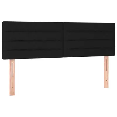 vidaXL Posteljno vzglavje 2 kosa črno 72x5x78/88 cm blago