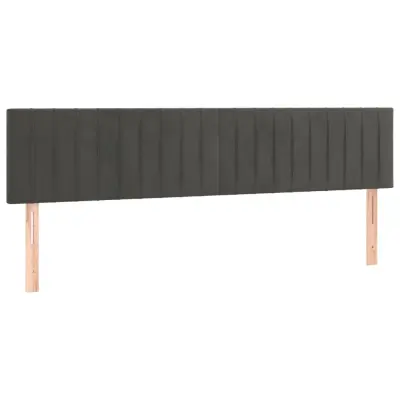 vidaXL Posteljno vzglavje 2 kosa temno siv 90x5x78/88 cm žamet