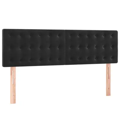 vidaXL Posteljno vzglavje 2 kosa črno 72x5x78/88 cm žamet