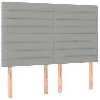 vidaXL Posteljno vzglavje 4 kosa svetlo siv 72x5x78/88 cm blago