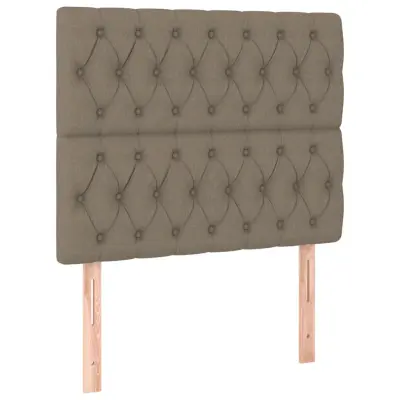 vidaXL Posteljno vzglavje 2 kosa taupe 100x7x78/88 cm blago