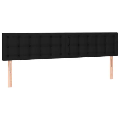 vidaXL Posteljno vzglavje 2 kosa črn 90x5x78/88 cm blago