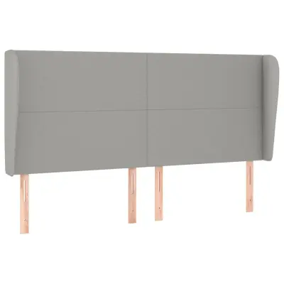 vidaXL Vzglavje z ušesi svetlo sivo 163x23x118/128 cm blago