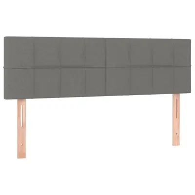 vidaXL Posteljno vzglavje 2 kosa temno sivo 72x5x78/88 cm blago
