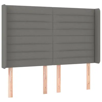 vidaXL Vzglavje z ušesi temno sivo 147x16x118/128 cm blago