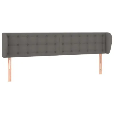 vidaXL Vzglavje z ušesi sivo 183x23x78/88 cm umetno usnje