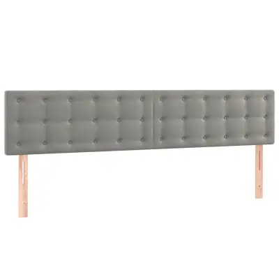 vidaXL Posteljno vzglavje 2 kosa svetlo sivo 80x5x78/88 cm žamet