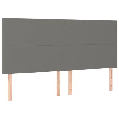 vidaXL Posteljno vzglavje 4 kosa svetlo siv 90x5x78/88 cm blago
