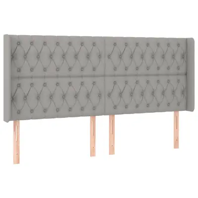 vidaXL Vzglavje z ušesi svetlo sivo 183x16x118/128 cm blago