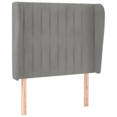 vidaXL Vzglavje z ušesi svetlo sivo 93x23x118/128 cm žamet